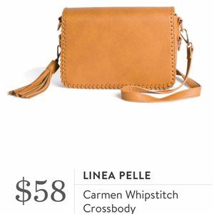 STITCH FIX Linea Pelle Carmen Whipstitch Crossbody purse in mustard